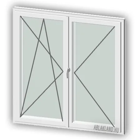 130x150 Alumínium ablak, Középen Felnyíló, Bukó/Nyíló+Nyíló, Aliplast Econoline