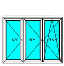 Műanyag Ablak Háromsz. Nyíló + Köz.felny. NY + B/NY