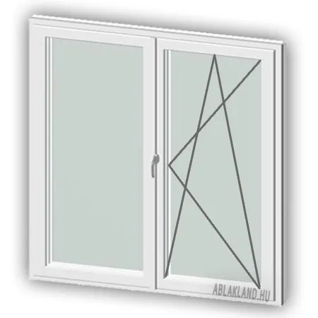 100x170 Műanyag ablak, Kétszárnyú Ablakszárnyban Fix+Bukó/Nyíló, Neo