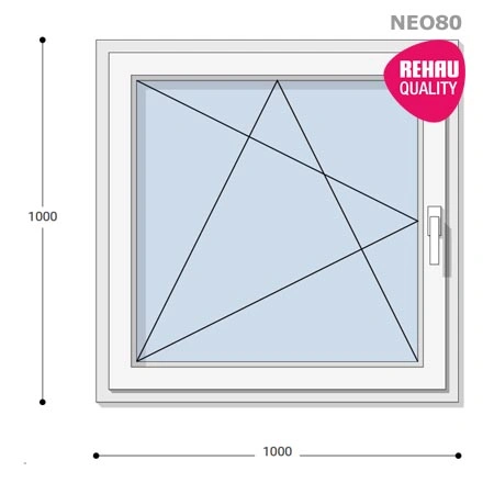 100x100 Műanyag ablak, Egyszárnyú, Bukó/Nyíló, Neo80 Rehau