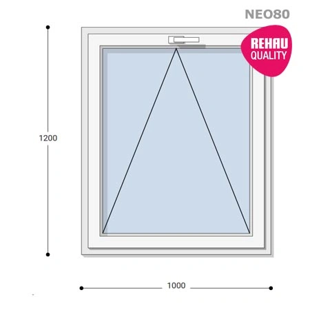 100x120 Műanyag ablak, Egyszárnyú, Bukó, Neo80 Rehau