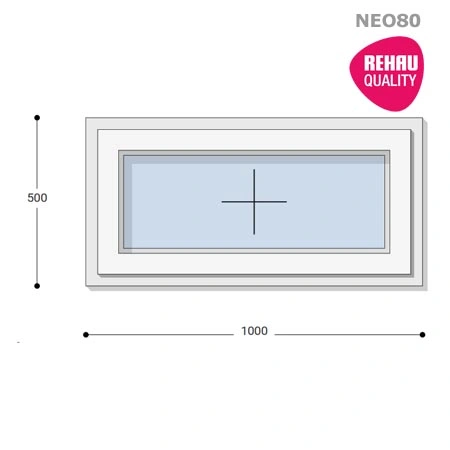100x50 Műanyag ablak, Egyszárnyú, Fix Ablakszárnyban, Neo80 Rehau