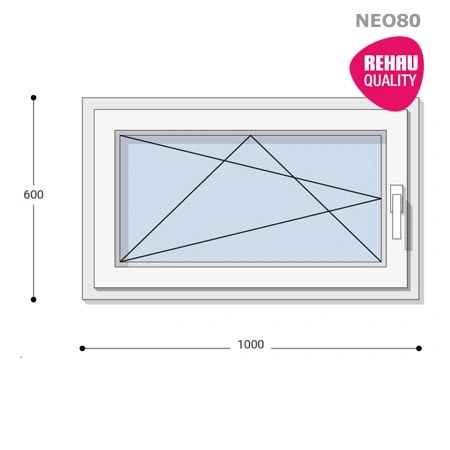 100x60 Műanyag ablak, Egyszárnyú, Bukó/Nyíló, Neo80 Rehau