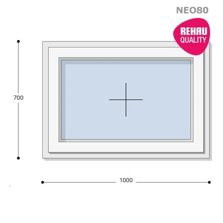 100x70 Műanyag ablak, Egyszárnyú, Fix Ablakszárnyban, Neo80 Rehau