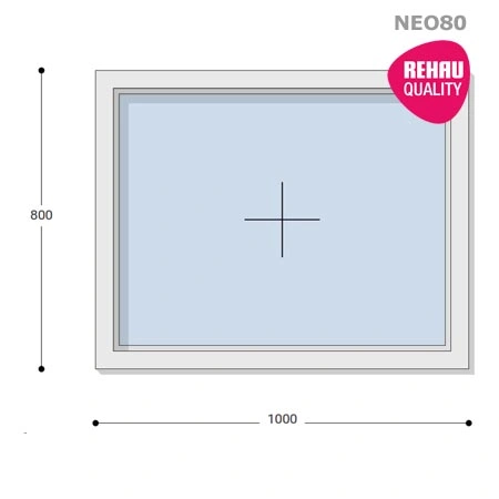 100x80 Műanyag ablak, Egyszárnyú, Fix, Neo80 Rehau