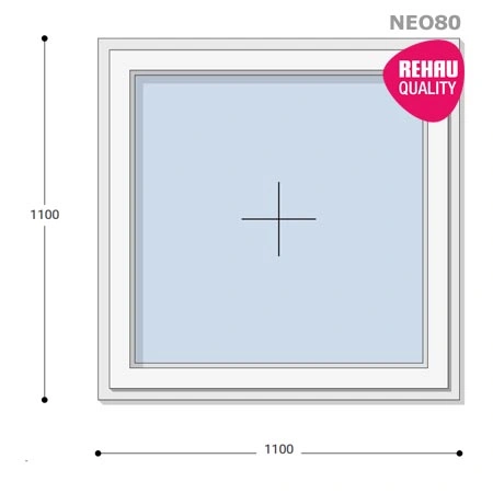 110x110 Műanyag ablak, Egyszárnyú, Fix Ablakszárnyban, Neo80 Rehau