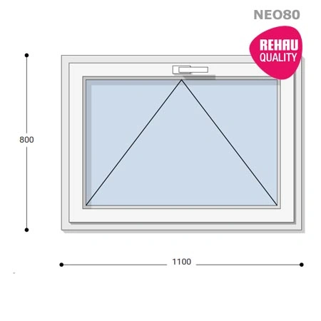 110x80 Műanyag ablak, Egyszárnyú, Bukó, Neo80 Rehau