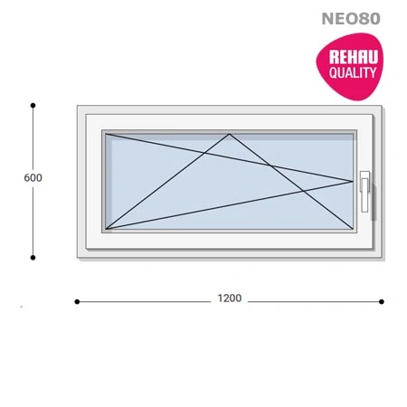 120x60 Műanyag ablak, Egyszárnyú, Bukó/Nyíló, Neo80 Rehau