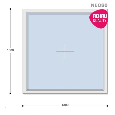 130x130 Műanyag ablak, Egyszárnyú, Fix, Neo80 Rehau