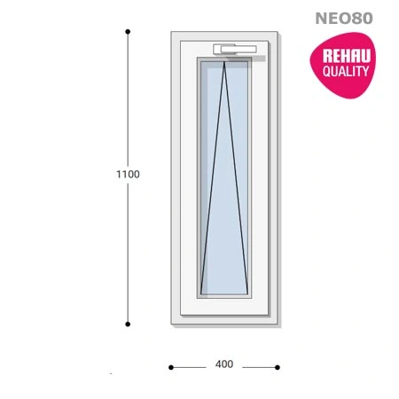 40x110 Műanyag ablak, Egyszárnyú, Bukó, Neo80 Rehau