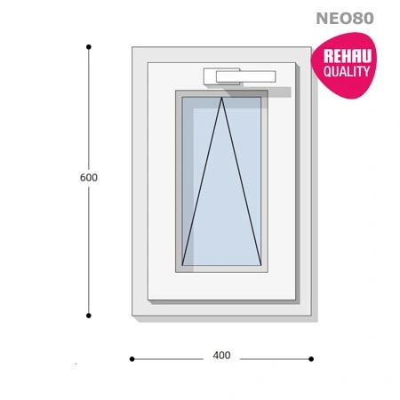 40x60 Műanyag ablak, Egyszárnyú, Bukó, Neo80 Rehau