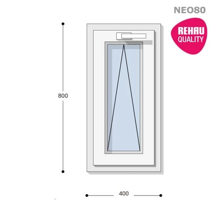 40x80 Műanyag ablak, Egyszárnyú, Bukó, Neo80 Rehau
