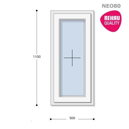 50x110 Műanyag ablak, Egyszárnyú, Fix Ablakszárnyban, Neo80 Rehau