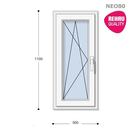50x110 Műanyag ablak, Egyszárnyú, Bukó/Nyíló, Neo80 Rehau