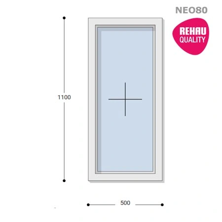 50x110 Műanyag ablak, Egyszárnyú, Fix, Neo80 Rehau