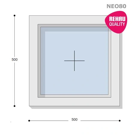 50x50 Műanyag ablak, Egyszárnyú, Fix, Neo80 Rehau