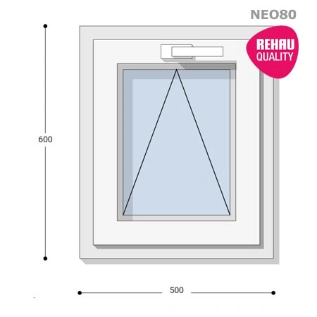 50x60 Műanyag ablak, Egyszárnyú, Bukó, Neo80 Rehau