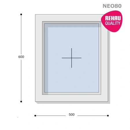 50x60 Műanyag ablak, Egyszárnyú, Fix, Neo80 Rehau