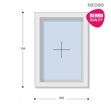 50x70 Műanyag ablak, Egyszárnyú, Fix, Neo80 Rehau