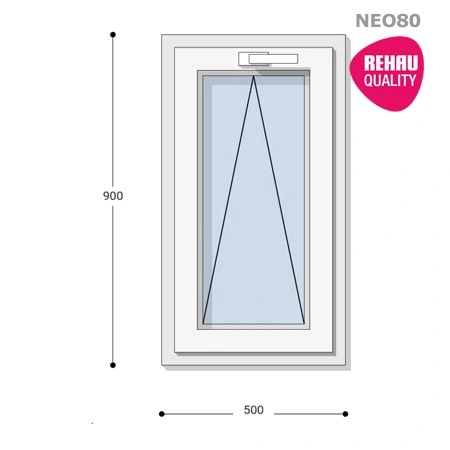 50x90 Műanyag ablak, Egyszárnyú, Bukó, Neo80 Rehau