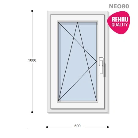 60x100 Műanyag ablak, Egyszárnyú, Bukó/Nyíló, Neo80 Rehau