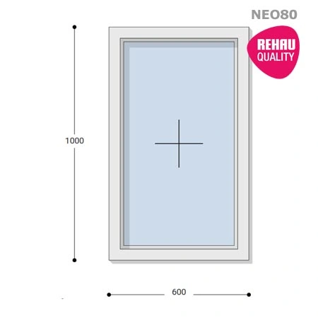 60x100 Műanyag ablak, Egyszárnyú, Fix, Neo80 Rehau