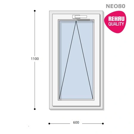 60x110 Műanyag ablak, Egyszárnyú, Bukó, Neo80 Rehau