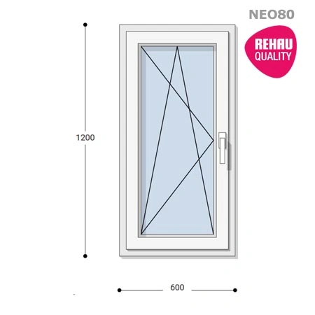 60x120 Műanyag ablak, Egyszárnyú, Bukó/Nyíló, Neo80 Rehau