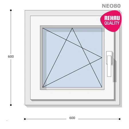 60x60 Műanyag ablak, Egyszárnyú, Bukó/Nyíló, Neo80 Rehau