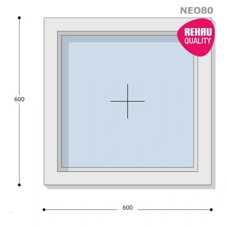 60x60 Műanyag ablak, Egyszárnyú, Fix, Neo80 Rehau