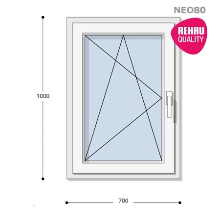 70x100 Műanyag ablak, Egyszárnyú, Bukó/Nyíló, Neo80 Rehau