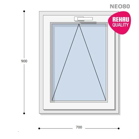 70x90 Műanyag ablak, Egyszárnyú, Bukó, Neo80 Rehau