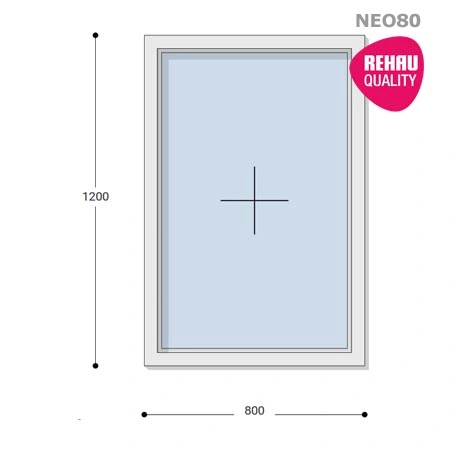 80x120 Műanyag ablak, Egyszárnyú, Fix, Neo80 Rehau