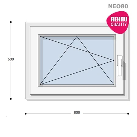 80x60 Műanyag ablak, Egyszárnyú, Bukó/Nyíló, Neo80 Rehau