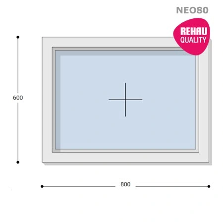 80x60 Műanyag ablak, Egyszárnyú, Fix, Neo80 Rehau