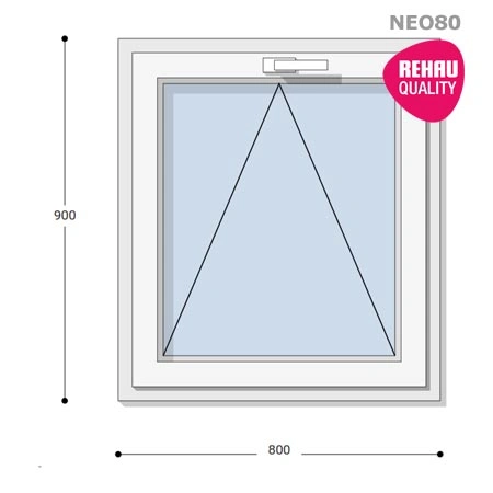 80x90 Műanyag ablak, Egyszárnyú, Bukó, Neo80 Rehau