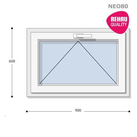 90x60 Műanyag ablak, Egyszárnyú, Bukó, Neo80 Rehau