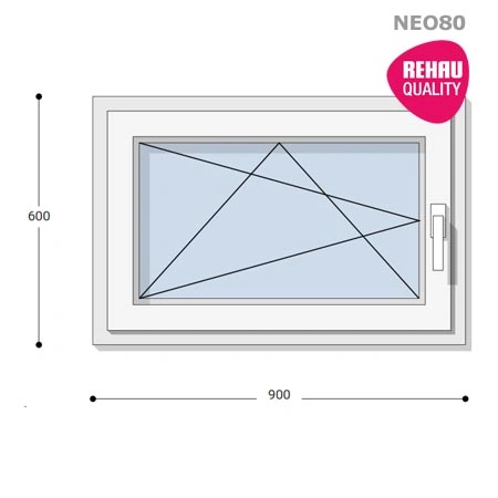 90x60 Műanyag ablak, Egyszárnyú, Bukó/Nyíló, Neo80 Rehau