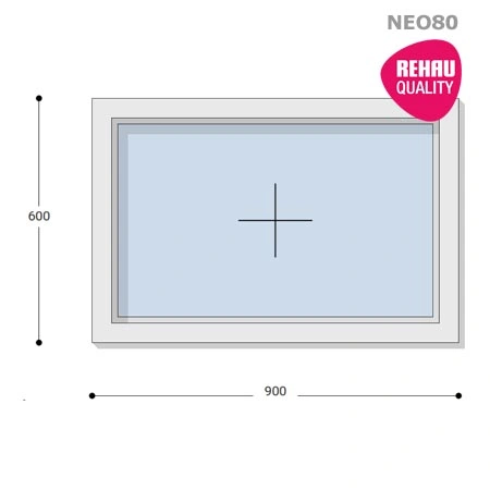 90x60 Műanyag ablak, Egyszárnyú, Fix, Neo80 Rehau