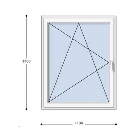 120x150 Műanyag ablak Raktárról! Egyszárnyú, Bukó/Nyíló, Neo80