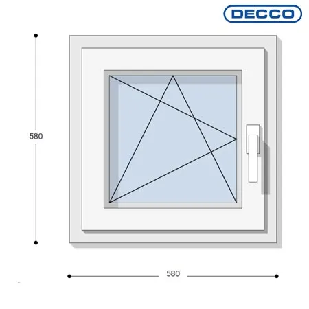 60x60 Műanyag ablak Raktárról! Egyszárnyú, Bukó/Nyíló, Decco82