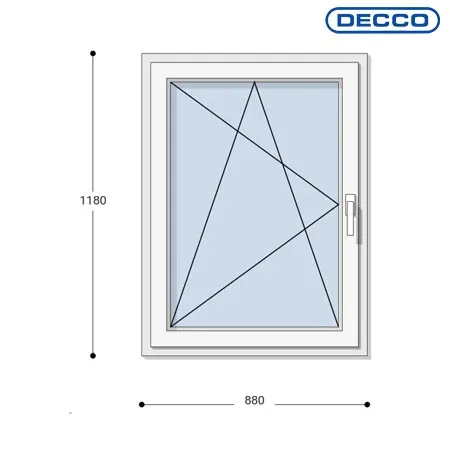 90x120 Műanyag ablak Raktárról! Egyszárnyú, Bukó/Nyíló, Decco82