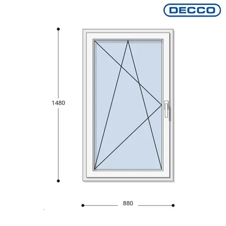 90x150 Műanyag ablak Raktárról! Egyszárnyú, Bukó/Nyíló, Decco82