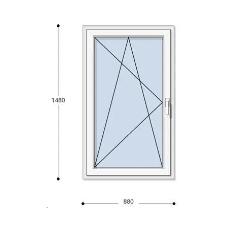 90x150 Műanyag ablak Raktárról! Egyszárnyú, Bukó/Nyíló, Neo80
