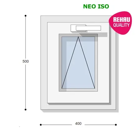 40x50 Műanyag ablak, Egyszárnyú, Bukó, Neo Iso Rehau