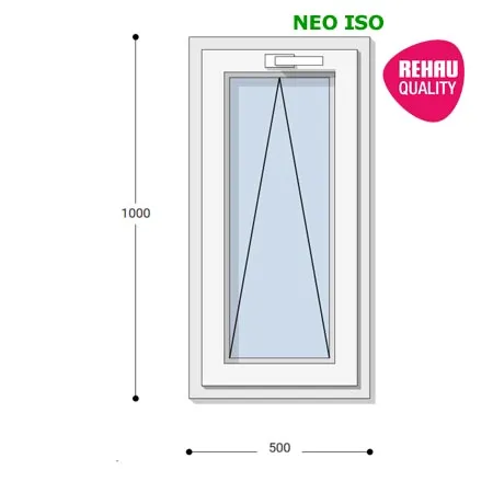 50x100 Műanyag ablak, Egyszárnyú, Bukó, Neo Iso Rehau