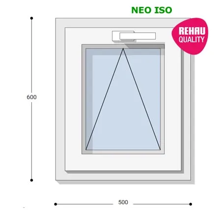 50x60 Műanyag ablak, Egyszárnyú, Bukó, Neo Iso Rehau