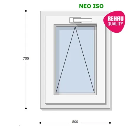 50x70 Műanyag ablak, Egyszárnyú, Bukó, Neo Iso Rehau