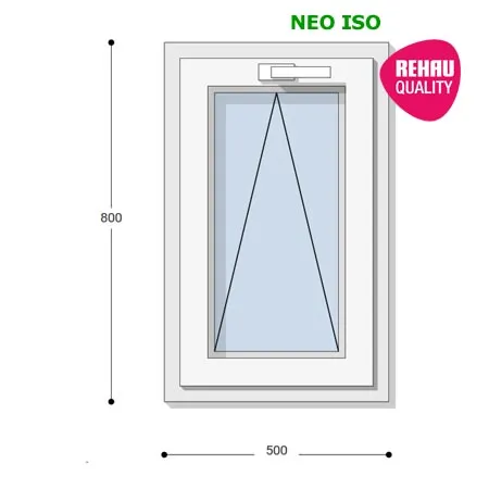 50x80 Műanyag ablak, Egyszárnyú, Bukó, Neo Iso Rehau