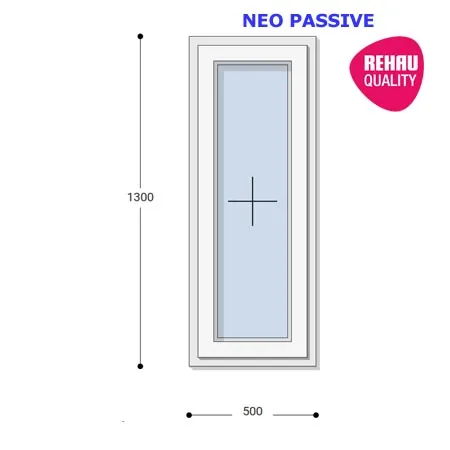 50x130 Műanyag ablak, Egyszárnyú, Fix Ablakszárnyban, Neo Passive Rehau